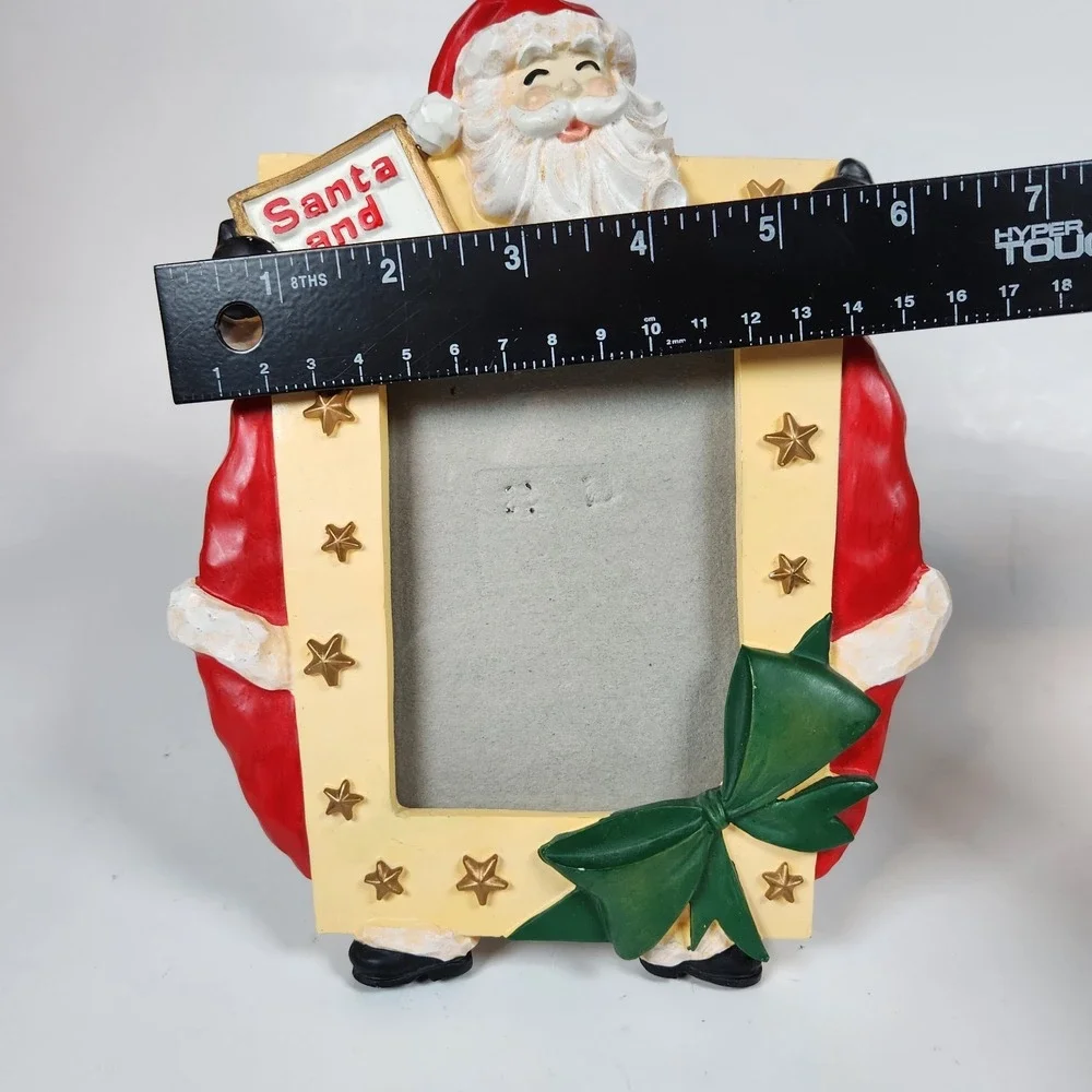 Vtg Santa Resin Picture Frame 3.5 X 5 Photo Christmas‎ Holiday